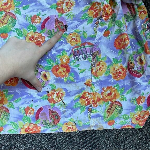 COPY - Vintage Women’s Jams World Hawaiian Floral Tropical Purple Button Up Blo… - Picture 10 of 12